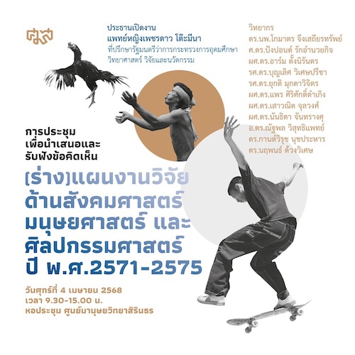 เอกสารประกอบการประชุมเพื่อนำเสนอและรับฟังข้อคิดเห็น (ร่าง) แผนงานวิจัยด้านสังคมศาสตร์ มนุษยศาสตร์ และศิลปกรรมศาสตร์ ปี พ.ศ. 2571-2575